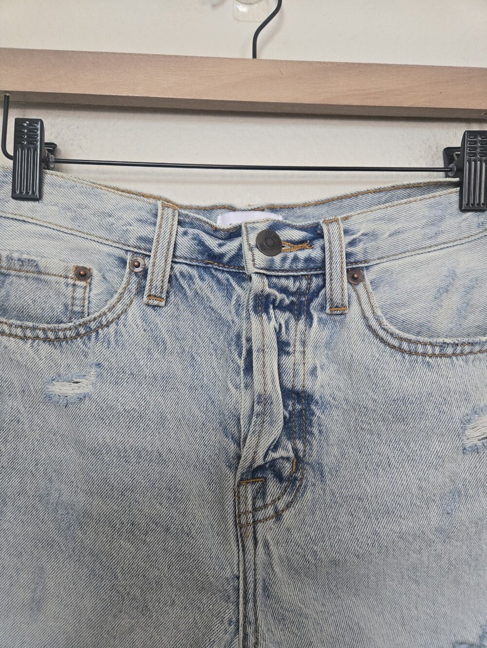 Pistola Distressed Light Wash Denim Shorts Size 25 - Picture 8 of 14